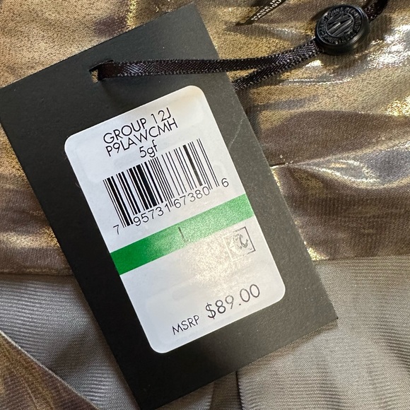 DKNY Gold Metallic Blouse Sz L - Picture 15 of 15